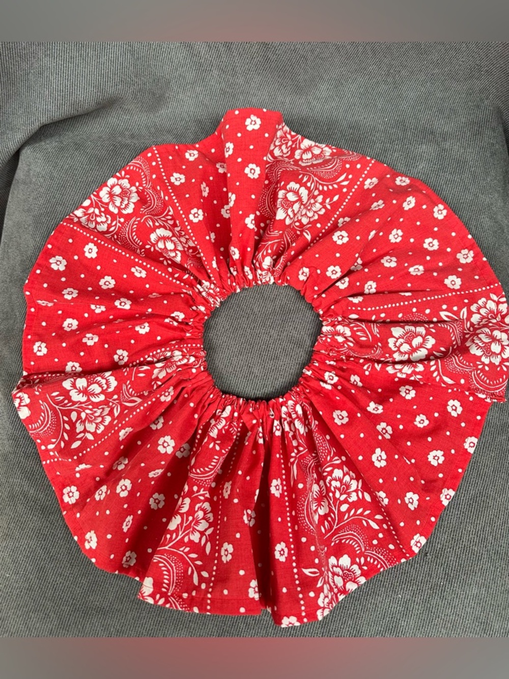 Vintage Bandana print ruffle clown collar western Americana adult size